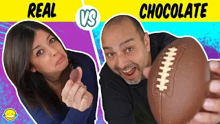 CHOCOLATE VS REAL!! Chocolate vs Realidad | DESAFÍO DE COMIDA REAL VS  DE CHOCOLATE!!