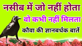 नसीब में जो नहीं होता,वो कभी नहीं मिलता!एक कौवा की ज्ञानबर्धक बातें।Enlightening sayings of a crow.