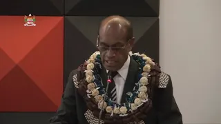 Fijian Minister for Infrastructure, Hon. Jone Usamate opens Telecommunication Workshop.