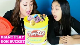 Giant Play Doh Bucket with Surprise TOYS!!Barbie Minecraft ShopkinsMBBB|B2cutecupcakes