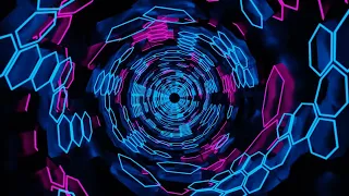 VJ LOOP NEON Pink Blue Metallic Hexagon Sci-Fi Abstract Background Video RGB Gaming Light