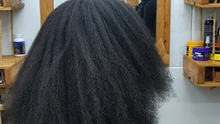 Mini braids on thick long natural hair