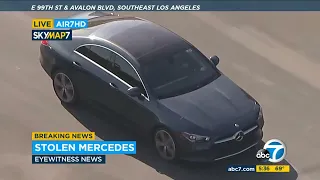 Chase: Driver in reported stolen Mercedes speeds on South LA surface streets