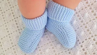 Вяжем спицами пинетки-носочки для малыша/knitting booties/Booties stricken