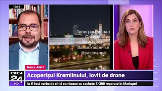 Rușii susțin că Ucraina a încercat să-l omoare pe Putin cu drone la Kremlin