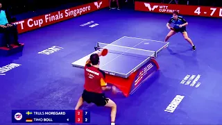 Truls Moregard Amazing point Againts Timo Boll Table Tennis 2021