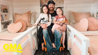‘The Wheelchair Dad’ builds epic bunk bed for his daughters