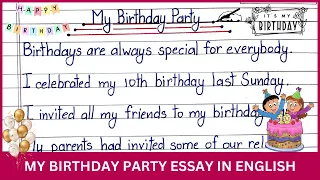 my birthday party essay writing | essay on my birthday party | 10 lines on my birthday in english