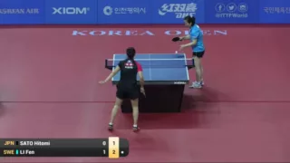 20160623 Korea Open Women Sato Hitomi (JPN) vs Li Fen (SWE)-Pre Round R32