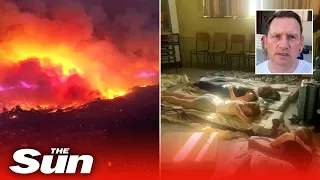 The Sun meets Brits in Rhodes forced to move from hotels to school as terrifying wildfires rage