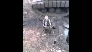 Ополченцы уничтожили танк силовиков, Донбасс, АТО, Украина