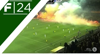 Crazy fans and flares force ref to stop Copenhagen derby