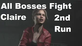 All Bosses Fight - Resident Evil 2 Remake [ Claire 2nd Run ]