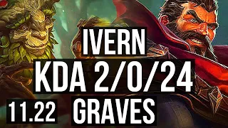 IVERN vs GRAVES (JNG) | 2/0/24, Rank 6 Ivern | KR Master | 11.22