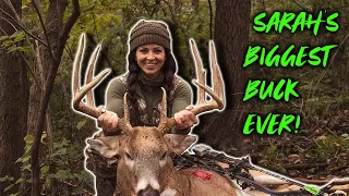 Sarah's BIGGEST BUCK EVER! Small Property Iowa Bow Kill | Bowmar Bowhunting |