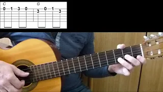 Guitar lesson - Summ, summ, summ - Easy Guitar melody + TAB /Sum Sum Sum mit Gitarre - Gitarren Tabs