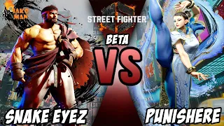 Street Fighter 6 Beta Online Matches - Snake Eyez VS Punishere