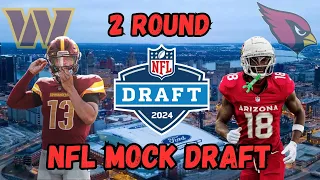 2- Round 2024 NFL Mock Draft | COMMANDERS AT #1? | Bears Trade Down TWICE?!