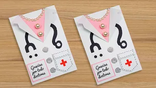 😷 How to make Doctor Card 🤩 Tarjeta para el día del doctor 🤩 Thank you Card for Doctors and Nurses