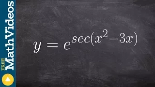 Exponential double chain rule trig derivative