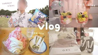 夏いっぱい感じる高校1年生夏休みVLOG：GRL浴衣買ったよ〜🍧🍉🥤