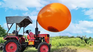 Monster Balloon🎈 VS Tractor🚜 Experiment 🔥 Biggest Monster Balloon VS Tractor | Telugu Experiments