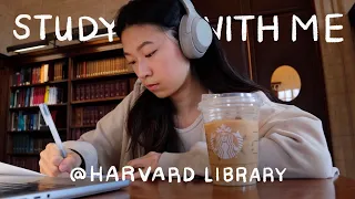 1 Hour Study with Me @Harvard Library | real time, lo-fi, productive ☁️ ☕️