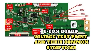 tcon board repair | tcon voltage test point and their common symptom