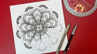 Relax and Unwind with a Mandala Draw Along: Easy Step-by-Step Tutorial (079)