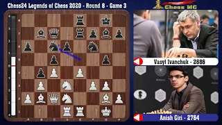 Vasyl Ivanchuk vs Anish Giri, Chess24 Legends of Chess 2020 - Round 8