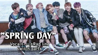 BTS - "SPRING DAY" new version😂 [When Vocal & Rap line switch roles]