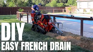 DIY French Drain | Cheap & Easier Yard Drainage Solution | Trencher | Fix Wet Yard