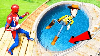 GTA 5 Water Ragdolls Spiderman vs Toy Story Jumps/Fails #100 (Euphoria physics Funny Moments)