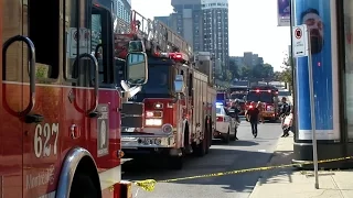 Montreal Emergency Services - MAJOR RESPONSE To Sinkhole & ON-SCENE FOOTAGE - SPVM, SIM, U-S, STM