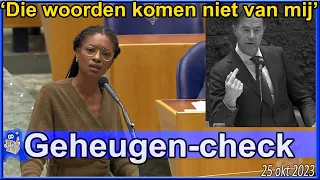 Sylvana Simons doet een beroep op het geheugen van Mark Rutte - Tweede Kamer