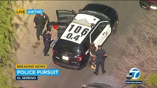 Police take driver of stolen van into custody after wild pursuit through Los Angeles | ABC7