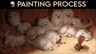 Wolf Pack Painting Process