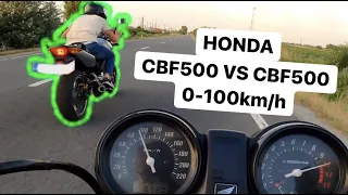 HONDA CBF 500 VS CBF 500 - 0-100 KMH GPS