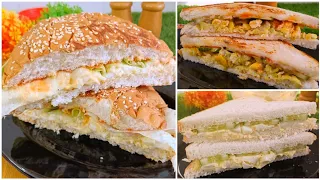 3 Easy Sandwich Recipes For LunchBox👌| Breakfast Ideas For Kids & Adults 🥪