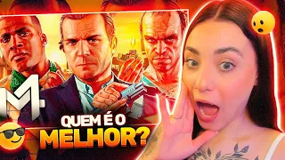 QUEM É O MELHOR? React: Michael, Franklin & Trevor (Grand Theft Auto) - 𝐕 | M4rkim