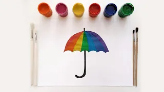 Как нарисовать зонт? How to draw an umbrella?