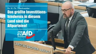 Dr. Hans-Thomas Tillschneider: Das größte Investitionshindernis in diesem Land sind die Altparteien!
