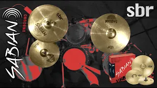 Sabian sbr Performance Set: 14" Hi Hats; 16" Crash; 20" Ride. SBR5003 Pure Brass cymbal pack series