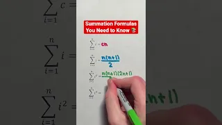 Summation Formulas You Need to Know #Shorts #math #maths #mathematics