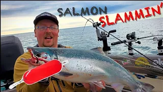 Coho SLAMMIN' !!  - Small Boat Salmon Fishing