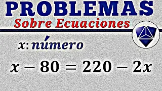 El exceso del número sobre 80 equivale al exceso de 220 sobre el duplo del número. Hallar el número