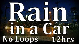 12hrs Rain in a Car "Real Footage" No Loops