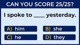 Mixed English Grammar: CAN YOU SCORE 25/25? #challenge 34