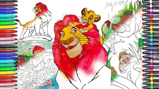 How to EASY Draw Lion King Coloring Pages for Kids to DISNEY LionKing Simba and Animals in animation