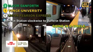 TTC POV Walk: Dufferin Station clockwise to Dufferin Station Via Union Station【4K 60FPS】